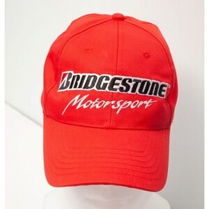 Bridgestone Motorsport Hat Mens OSFA Red Racing Snapback Baseball Cap